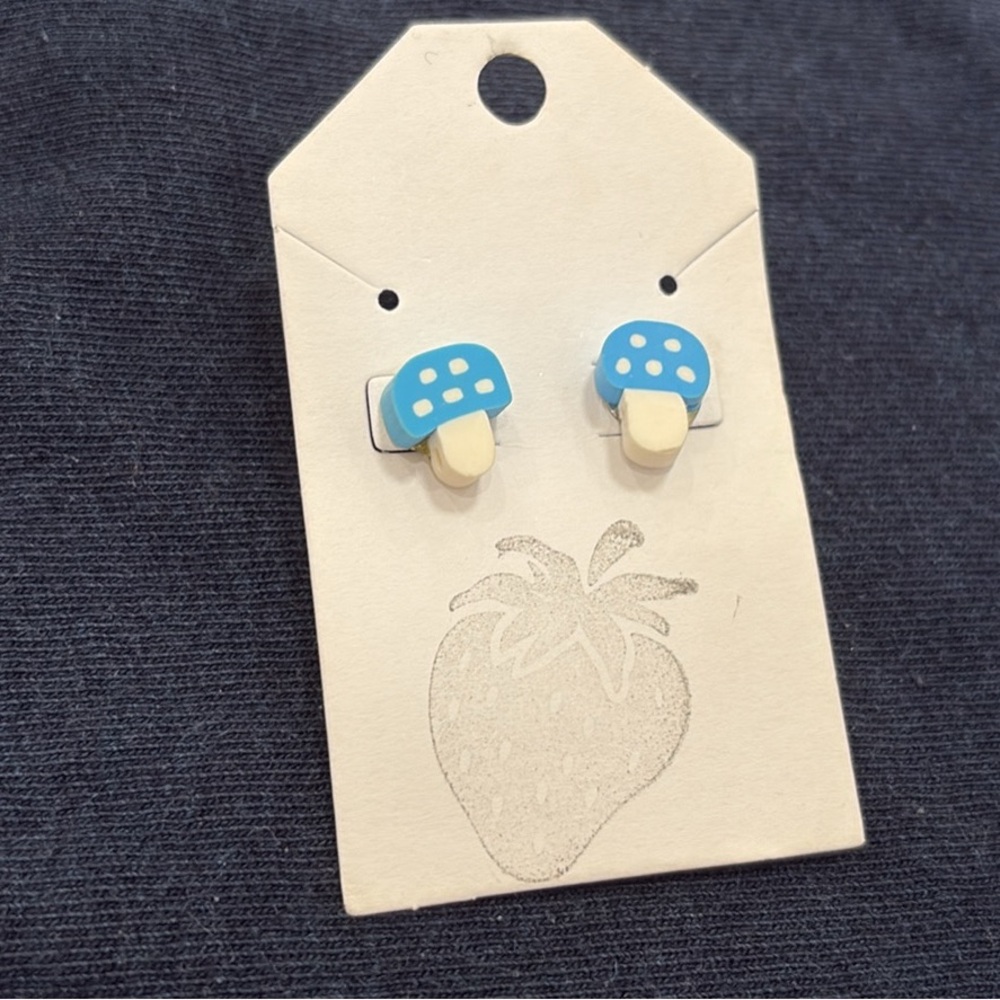 Blue Mushroom cute Earrings